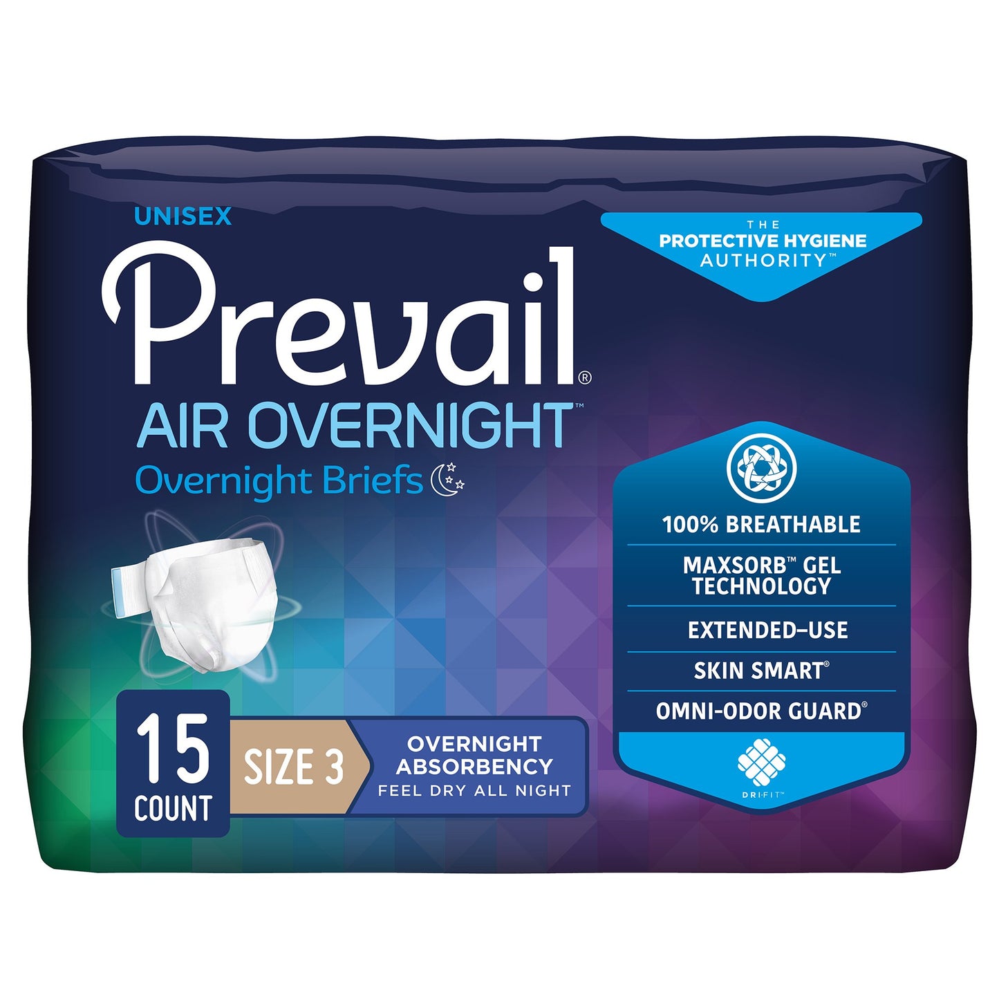 Prevail Air Overnight Brief, Overnight Absorbency