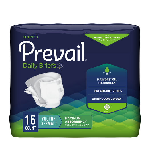 Prevail Smaller Sized Briefs with Tabs, Maximum Absorbency
