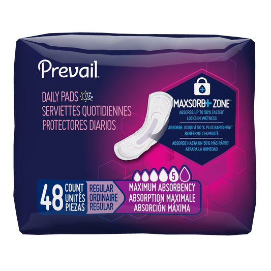 Prevail Bladder Control Pads for Women, Maximum Absorbency